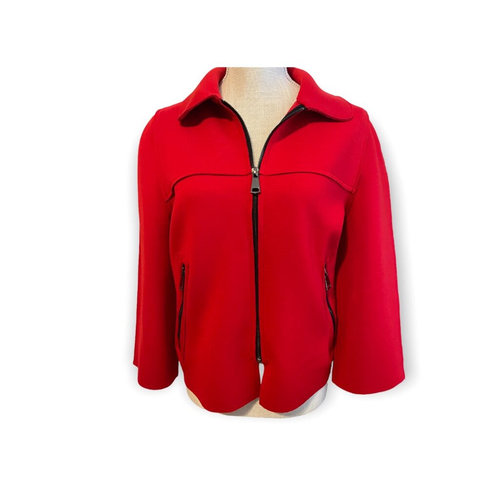 *SOLD*Women's Red Zipper Jacket Size Medium, IC by